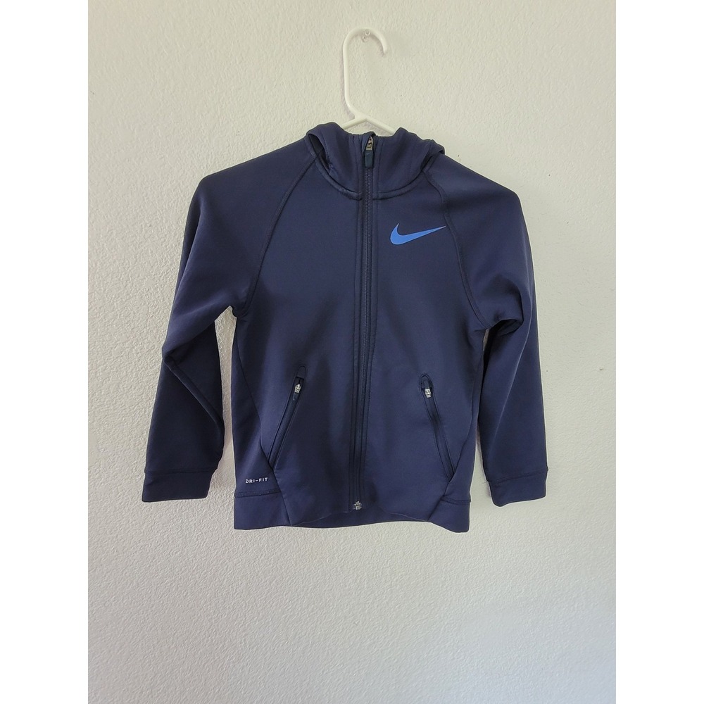 Nike Dri-FIT Full Zip Hoodie Jacket Athletic Blue Kids Size S #9